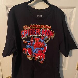 Marvel Black Crewneck Tee with White Logo